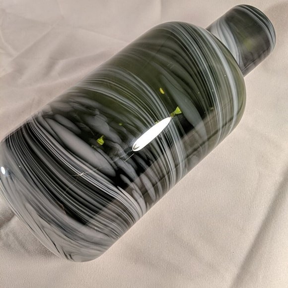Ikea Iina Vuorivirta Large Almhult Fused Glass Swirl Vase Green White 10.5" - Picture 9 of 10